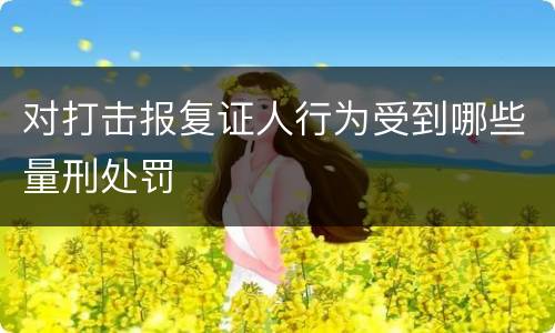 对打击报复证人行为受到哪些量刑处罚