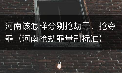 河南该怎样分别抢劫罪、抢夺罪（河南抢劫罪量刑标准）