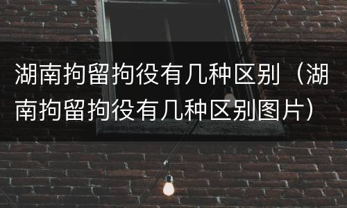 湖南拘留拘役有几种区别（湖南拘留拘役有几种区别图片）