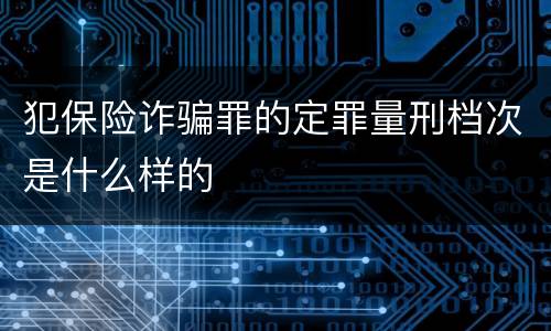 犯保险诈骗罪的定罪量刑档次是什么样的