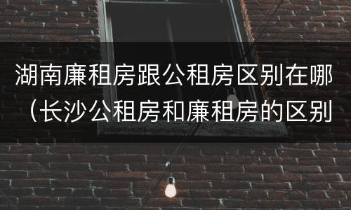 湖南廉租房跟公租房区别在哪（长沙公租房和廉租房的区别）