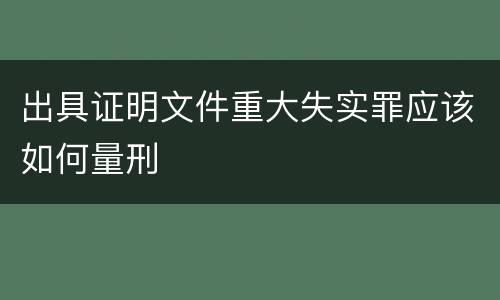 出具证明文件重大失实罪应该如何量刑
