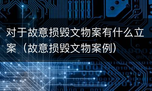 对于故意损毁文物案有什么立案（故意损毁文物案例）