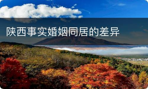 陕西事实婚姻同居的差异