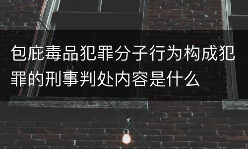 包庇毒品犯罪分子行为构成犯罪的刑事判处内容是什么