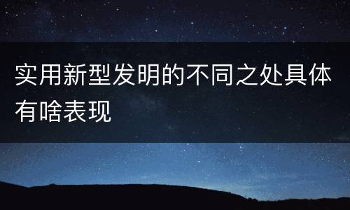 实用新型发明的不同之处具体有啥表现