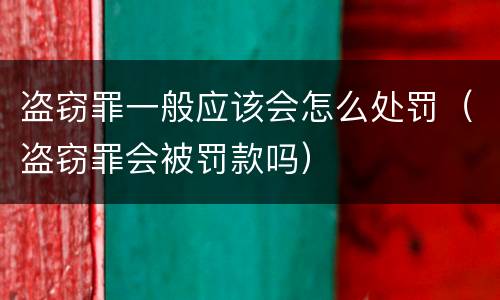 盗窃罪一般应该会怎么处罚（盗窃罪会被罚款吗）