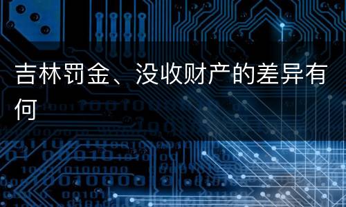 吉林罚金、没收财产的差异有何