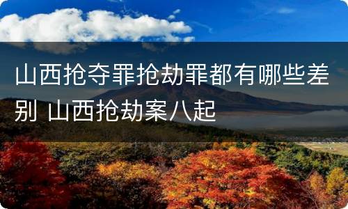 山西抢夺罪抢劫罪都有哪些差别 山西抢劫案八起