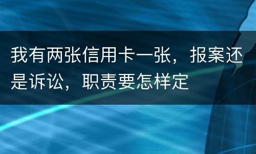 我有两张信用卡一张，报案还是诉讼，职责要怎样定
