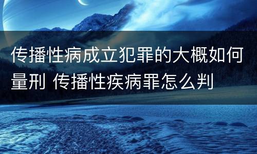 传播性病成立犯罪的大概如何量刑 传播性疾病罪怎么判