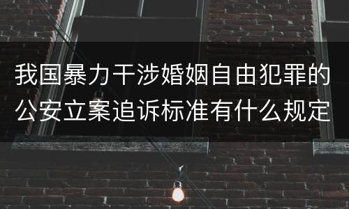 我国暴力干涉婚姻自由犯罪的公安立案追诉标准有什么规定