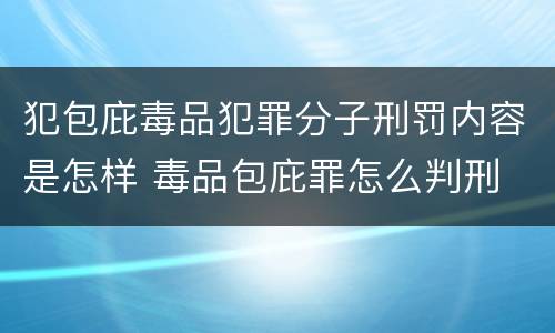 犯包庇毒品犯罪分子刑罚内容是怎样 毒品包庇罪怎么判刑