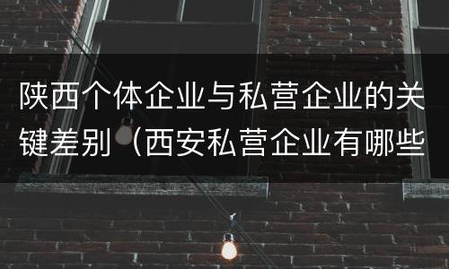 陕西个体企业与私营企业的关键差别（西安私营企业有哪些）