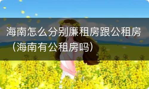 海南怎么分别廉租房跟公租房（海南有公租房吗）