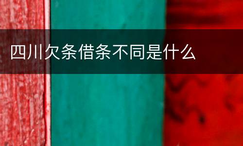 四川欠条借条不同是什么