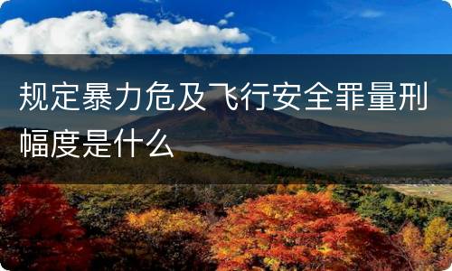 规定暴力危及飞行安全罪量刑幅度是什么