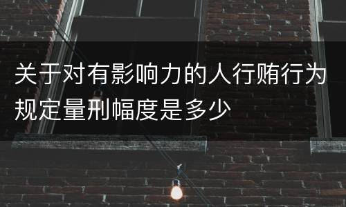 关于对有影响力的人行贿行为规定量刑幅度是多少