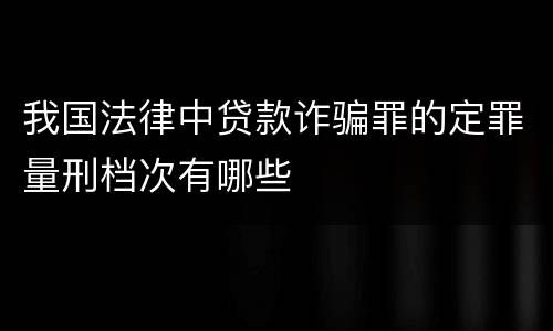 我国法律中贷款诈骗罪的定罪量刑档次有哪些