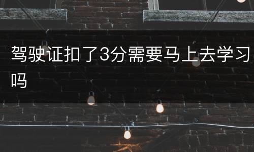驾驶证扣了3分需要马上去学习吗