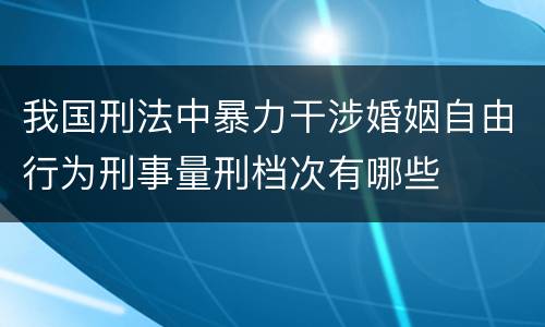 我国刑法中暴力干涉婚姻自由行为刑事量刑档次有哪些