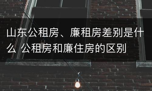 山东公租房、廉租房差别是什么 公租房和廉住房的区别