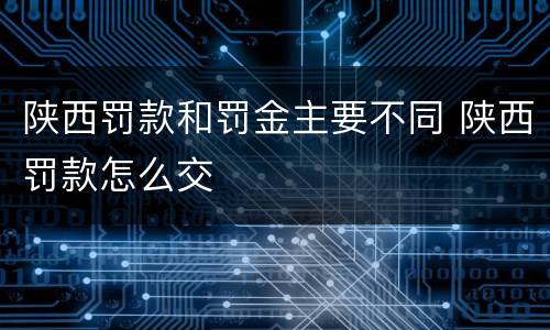 陕西罚款和罚金主要不同 陕西罚款怎么交