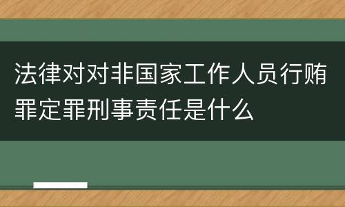 法律对对非国家工作人员行贿罪定罪刑事责任是什么