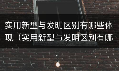 实用新型与发明区别有哪些体现（实用新型与发明区别有哪些体现和联系）