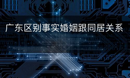 广东区别事实婚姻跟同居关系