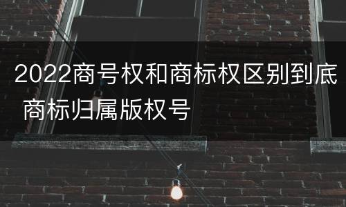 2022商号权和商标权区别到底 商标归属版权号