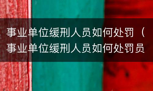 事业单位缓刑人员如何处罚（事业单位缓刑人员如何处罚员工）