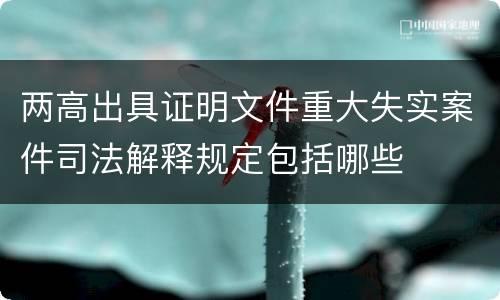两高出具证明文件重大失实案件司法解释规定包括哪些