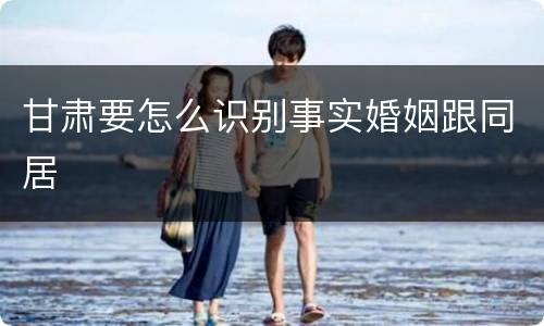 甘肃要怎么识别事实婚姻跟同居