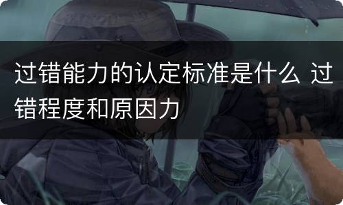 过错能力的认定标准是什么 过错程度和原因力