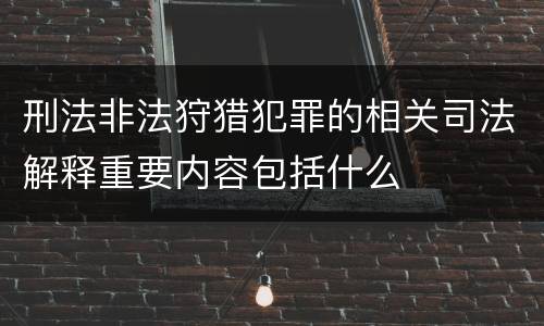 刑法非法狩猎犯罪的相关司法解释重要内容包括什么