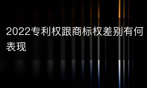 2022专利权跟商标权差别有何表现