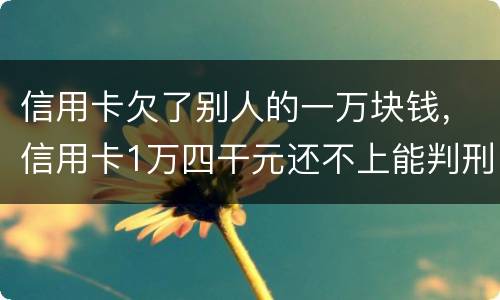 信用卡欠了别人的一万块钱，信用卡1万四干元还不上能判刑吗