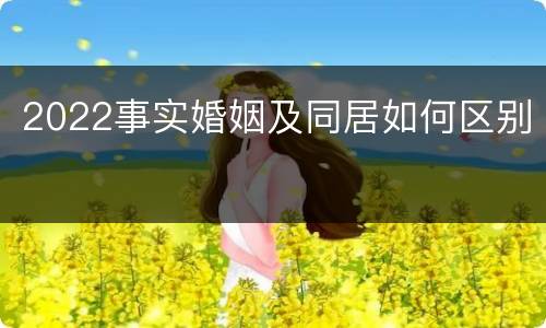 2022事实婚姻及同居如何区别