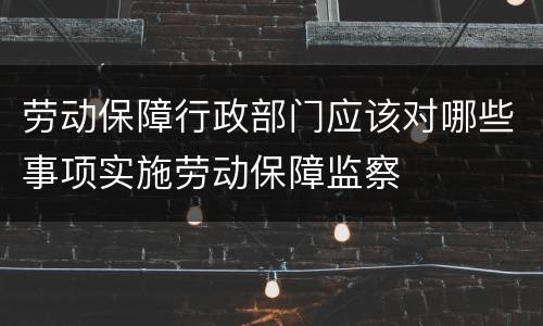 劳动保障行政部门应该对哪些事项实施劳动保障监察