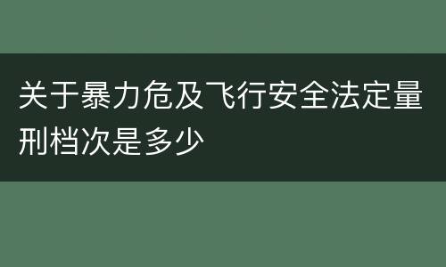 关于暴力危及飞行安全法定量刑档次是多少