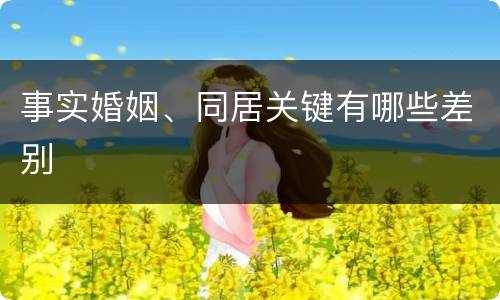 事实婚姻、同居关键有哪些差别