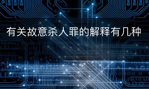 有关故意杀人罪的解释有几种