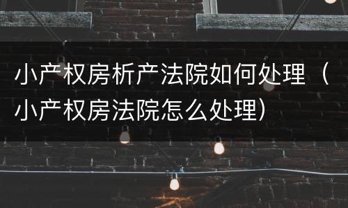 小产权房析产法院如何处理（小产权房法院怎么处理）
