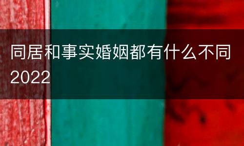 同居和事实婚姻都有什么不同2022