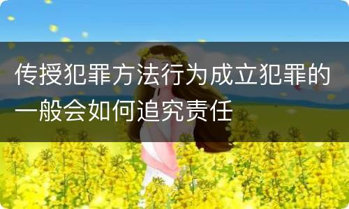 传授犯罪方法行为成立犯罪的一般会如何追究责任