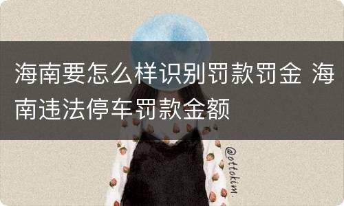 海南要怎么样识别罚款罚金 海南违法停车罚款金额