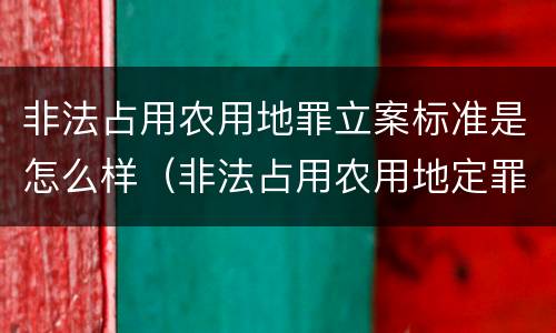 非法占用农用地罪立案标准是怎么样（非法占用农用地定罪标准）