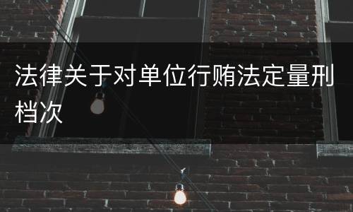 法律关于对单位行贿法定量刑档次