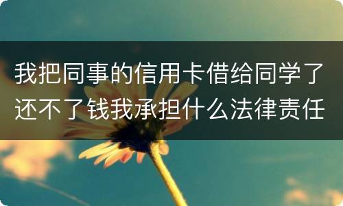 我把同事的信用卡借给同学了还不了钱我承担什么法律责任